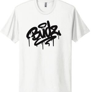 White Graphic Tee with Black Print